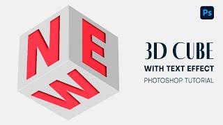 how to create a 3d cube with text effect  |  photoshop tutorial