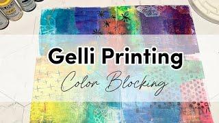 Gelli Printing Color Blocking #pmartiststudio