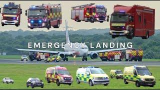 Emergency Services Respond To FULL EMERGENCY LANDING At Manchester Airport due to OVERHEATING ENGINE