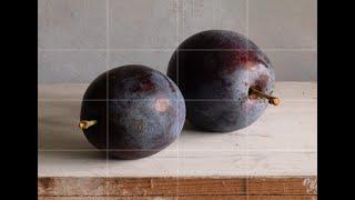 Painting Plums in Oils - including that tricky grey bloom