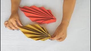 NAPKIN FOLDING | Pretty FALL LEAVES | Easy Paper Napkin Folding