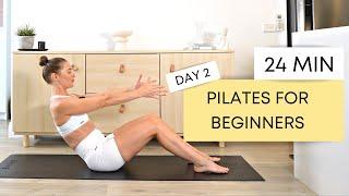 24 min PILATES FOR BEGINNERS - Day 2 | Mindful movement, learning Pilates technique