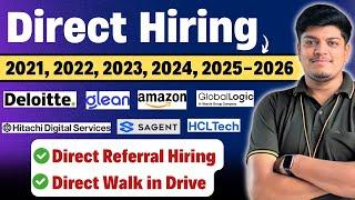 Deloitte 2 New Hiring | Hitachi, Amazon, Glean Hiring | Direct Referral/Walk in Drive | 2021-2026