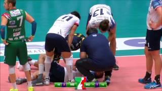 Earvin Ngapeth knocked out Jovovic with a terrible pipe