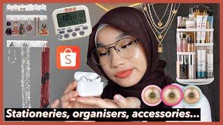 SHOPEE HAUL 1 | Skincare, organisers, stationeries, accessories, airpods pro...