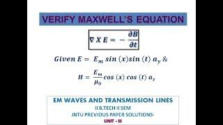 FARADAYS LAW - MAXWELLS EQUATION - PROBLEMS - UNIT II