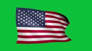 USA flag green screen