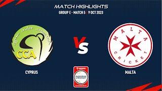 Group E, Match 5 - CYP vs MAL | Highlights | Dream11 ECC23 | 9 Oct 2023 | ECC23.061