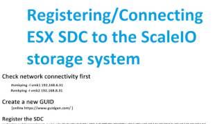 Registering and Connecting ESX SDC to a ScaleIO system