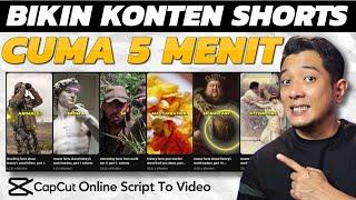 5 MENIT! Bikin Video Shorts dari Teks untuk Cari Uang di Youtube dengan CapCut Online AI Gratis!