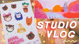 Studio Vlog 007 ⭐︎Lots of Etsy Orders, Animal Crossing Stickers, Dealing with Chronic Illness + More