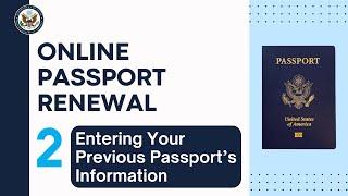 Online Passport Renewal: Entering Your Previous Passport's Information