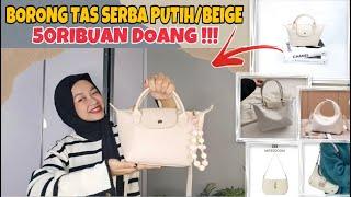 SHOPEE HAUL SLINGBAG DAN TOTEBAG SERBA PUTIH/BEIGE 50RIBUAN !!!