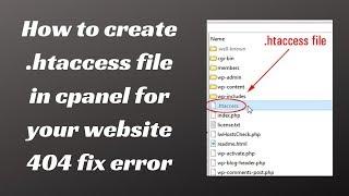 How to create .htaccess file in cpanel for your website 404 fix error