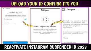 Confirm Your Identity Upload Your ID Problem | Reactivate Instagram Suspended Account 2023