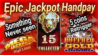 The Biggest Mega Jackpot Handpay Ever on Buffalo Gold Revolution Slot in High Limit