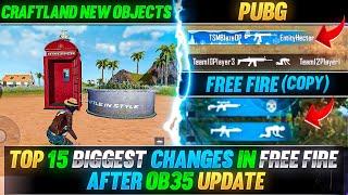 TOP 15 BIGGEST CHANGES  IN FREE FIRE AFTER OB35 UPDATE | FREE FIRE NEW OB35 UPDATE | FREE FIRE MAX