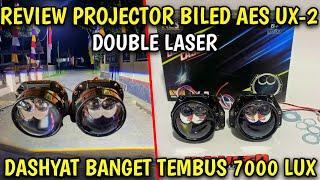 REVIEW PROJECTOR BILED 3 INCH AES UX-2 DOUBLE LASER #biledprojector