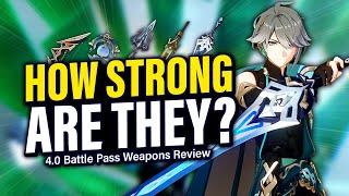 NEW BP WEAPONS WORTH GETTING? Battle Pass Weapon Review | Genshin Impact 4.0