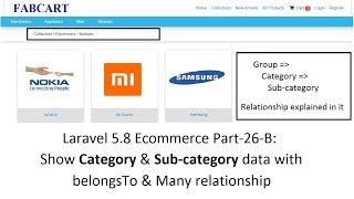 Laravel 5.8 Ecommerce Part-26-B: Show Category & Subcategory data with belongsTo & Many relationship