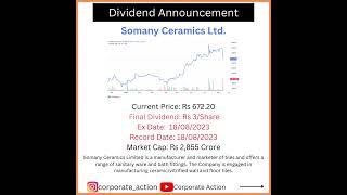 #dividend declared - Somany Ceramics limited #share #stock #trading #dividendpayout #nifty #ceramics
