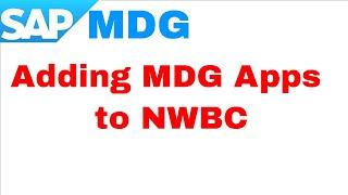 Adding MDG Apps to NWBC