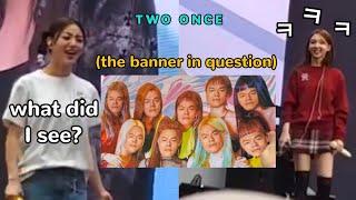 twice's hilarious reaction when seeing jyp banner from indonesian once 