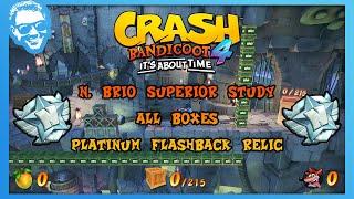 N. Brio Superior Study - Full Walkthrough - Platinum Relic - All Boxes - Crash Bandicoot 4 [4k]