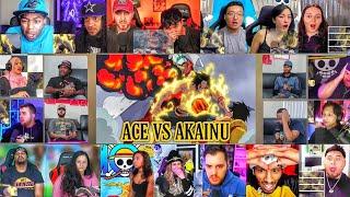 Ace vs Akainu (Sakazuki) Reaction Mashup | Ace Protects Luffy from Akainu | One Piece Episode 482