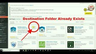 destination folder already exists problem in wordpress plugin