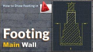 Main Wall Foundation in AUTOCAD