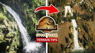 How To: Spectacular Terrain Editing | Waterfalls, Volcano & More | Jurassic World Evolution 2 tips