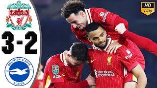 Liverpool vs Brighton 3-2 Highlights & All Goals | EFL Cup 2024 HD