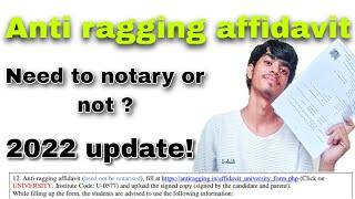 HOW TO MAKE ANTI RAGGING AFFIDAVIT! | Need to notary or not?  #nitianvlogs