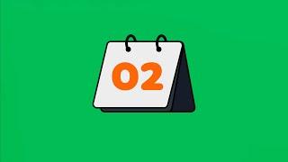 Green Screen 02 Date Calendar Flipping Animation 4K