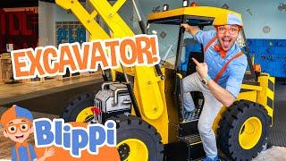 Blippi Visits the Excavator Indoor Playground! Construction Videos for Kids