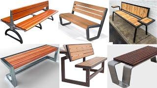 Metal and wood outdoor bench ideas