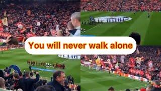 Liverpool fans sing “you will never walk alone” live in stadium | Liverpool vs Villarreal