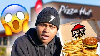 TRYING PIZZA HUT CHEESE BURGER **‍️‍️**