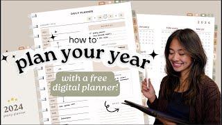 How to be productive and organized in 2024 | FREE GoodNotes digital planner!