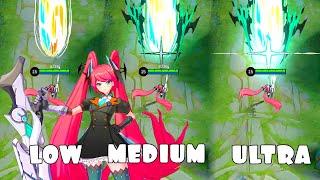 Layla Miss Hikari The Aspirant Anime Skin in Different Graphics Settings MLBB