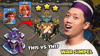 TH 15 VS TH 17 SIMPEL! ROOT RIDER + VALKYRIE - STRATEGI WAR TERBAIK TH 15 | CLASH OF CLANS