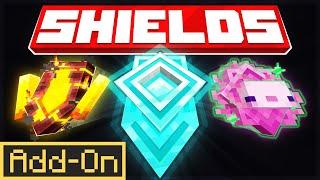 SHIELDS ADDON! 20+ Custom Shields Added to Minecraft Bedrock Survival