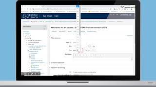 Manage the attendance register through Moodle: Setting the register