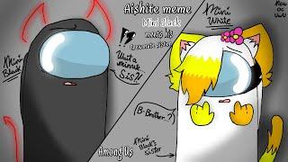 Aishite meme// Among Us // Mini Black meets his crewmate sister // ( Read Description )