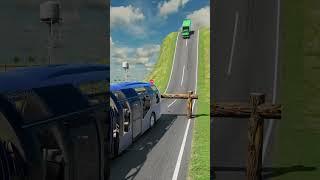 Capsule Buses & School Bus vs Logs Trap - BeamNG.drive #shorts #beamngdrive #bus