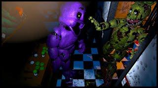 FNAF 3 in REAL TIME PURPLE GUY Attacks SPRING TRAP in the ARCADE ROOM SFM Animation (fanmade)