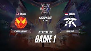 Selangor Red Giants vs Fnatic ONIC GAME 1 MSC 2024 | SRG VS FNOC ESPORTSTV