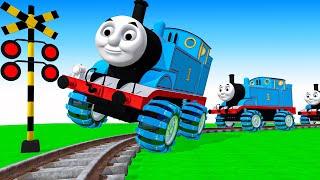 【踏切アニメ】あぶない電車 TRAIN THOMAS  Fumikiri 3D Railroad Crossing Animation #1