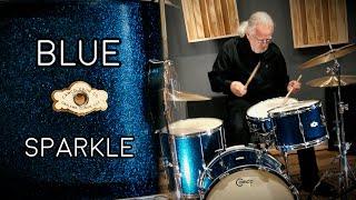 60's CAMCO Oaklawn-Era Tuxedo Drum Set - Blue Sparkle